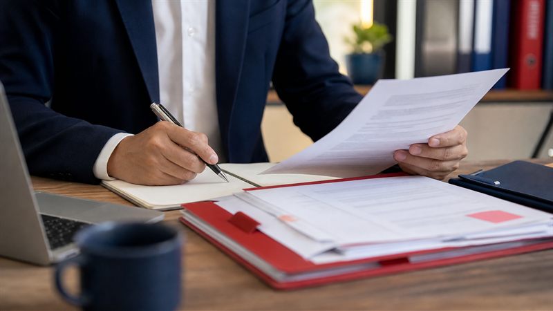 Complex visa refusal documents being reviewed carefully